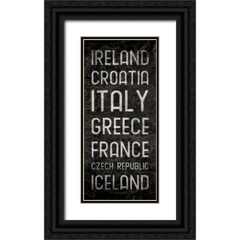 Map Type Mate Black Ornate Wood Framed Art Print with Double Matting by Grey, Jace