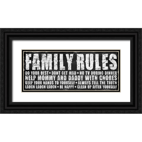 Family Rules Mate Black Ornate Wood Framed Art Print with Double Matting by Grey, Jace