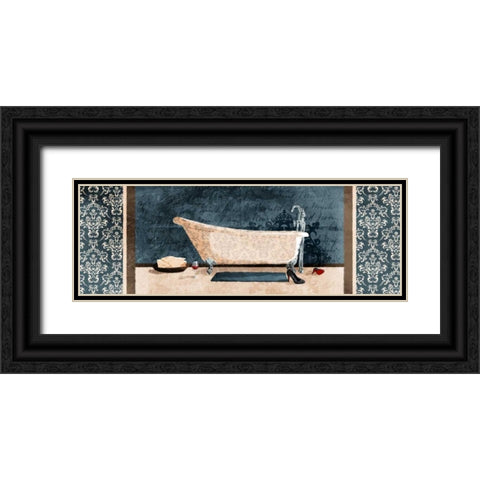 Enjoying Bath Black Ornate Wood Framed Art Print with Double Matting by Grey, Jace