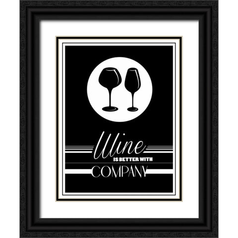 Better Wine I Black Ornate Wood Framed Art Print with Double Matting by Grey, Jace