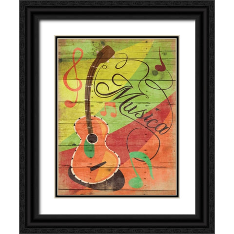 Musica II Black Ornate Wood Framed Art Print with Double Matting by Grey, Jace