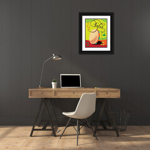 Salsa I Black Ornate Wood Framed Art Print with Double Matting by Grey, Jace