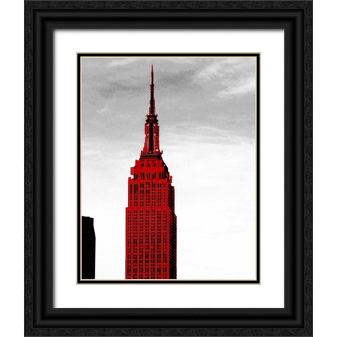 NY Black Ornate Wood Framed Art Print with Double Matting by Grey, Jace