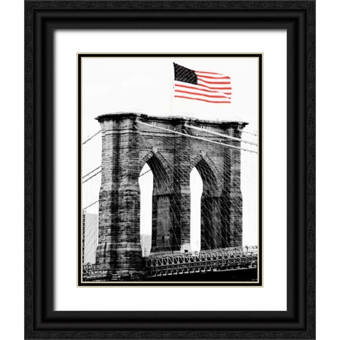 Brooklyn Bridge I Black Ornate Wood Framed Art Print with Double Matting by Grey, Jace