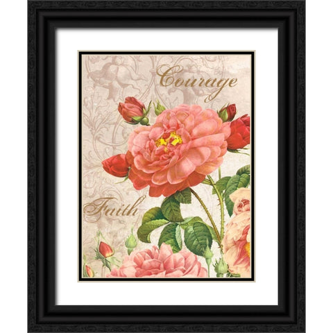 Courage Faith Black Ornate Wood Framed Art Print with Double Matting by Grey, Jace