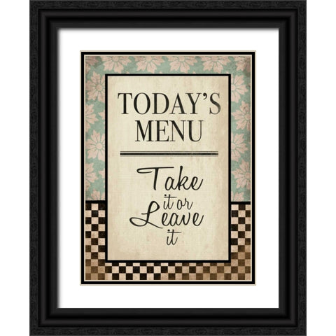 Kitchen Todays Menu Black Ornate Wood Framed Art Print with Double Matting by Grey, Jace