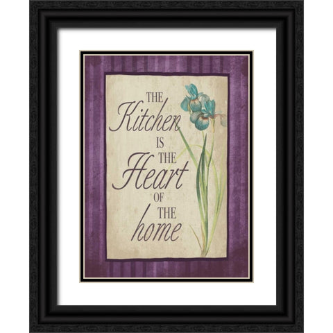Kitchen Heart of The Home Black Ornate Wood Framed Art Print with Double Matting by Grey, Jace