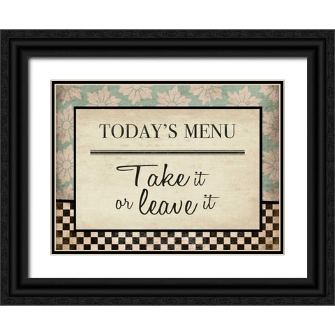 Kitchen Todays Menu 2 Black Ornate Wood Framed Art Print with Double Matting by Grey, Jace