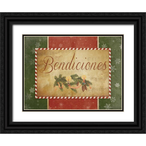 Bendiciones Black Ornate Wood Framed Art Print with Double Matting by Grey, Jace
