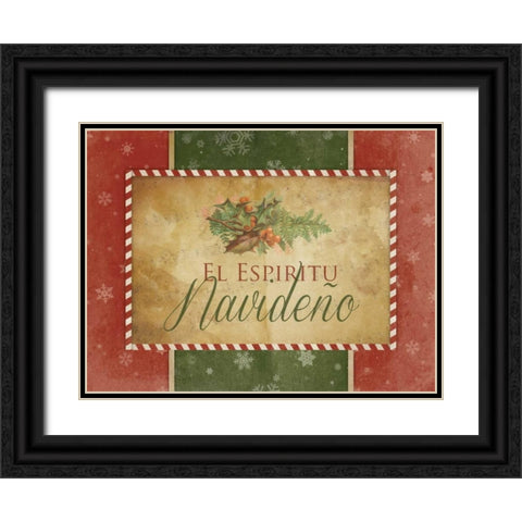 El Espiritu Navideno Black Ornate Wood Framed Art Print with Double Matting by Grey, Jace