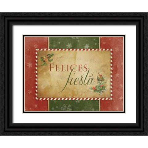 Felices Fiesta Black Ornate Wood Framed Art Print with Double Matting by Grey, Jace
