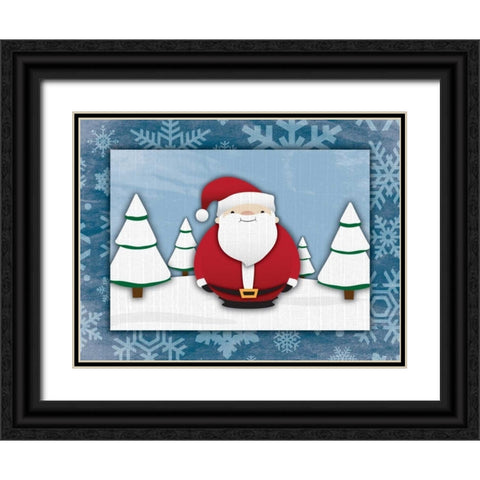 Santa Black Ornate Wood Framed Art Print with Double Matting by Grey, Jace