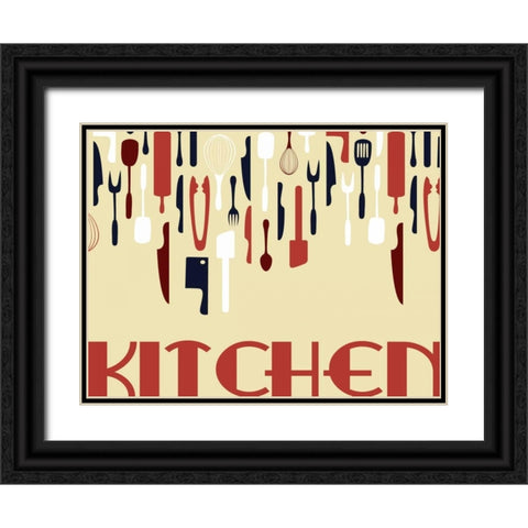 Kitchen Dinning E Black Ornate Wood Framed Art Print with Double Matting by Grey, Jace