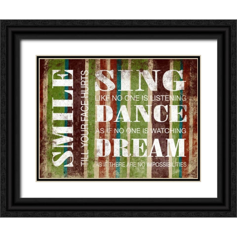Smile Inspirational Black Ornate Wood Framed Art Print with Double Matting by Grey, Jace