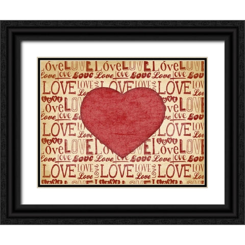 Love Black Ornate Wood Framed Art Print with Double Matting by Grey, Jace