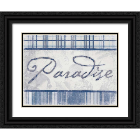 Paradise in Navy Black Ornate Wood Framed Art Print with Double Matting by Grey, Jace