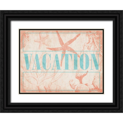Vacation Shells Black Ornate Wood Framed Art Print with Double Matting by Grey, Jace