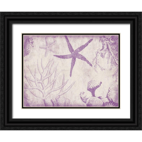 Sea Life in Plum 2 Black Ornate Wood Framed Art Print with Double Matting by Grey, Jace