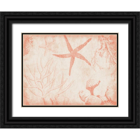Sea Life in Beige 2 Black Ornate Wood Framed Art Print with Double Matting by Grey, Jace