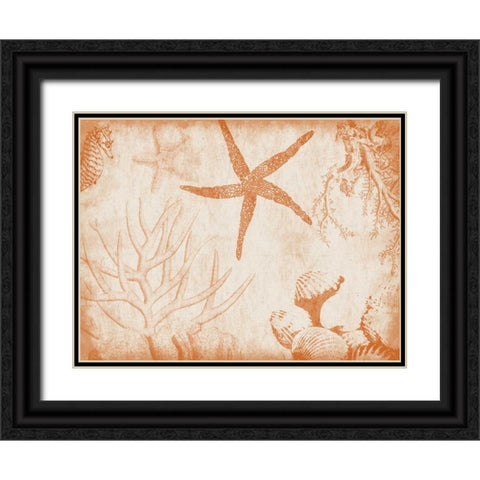 Sea Life in Burnt Orange 2 Black Ornate Wood Framed Art Print with Double Matting by Grey, Jace