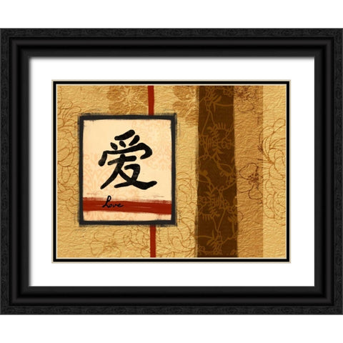 Love Black Ornate Wood Framed Art Print with Double Matting by Grey, Jace