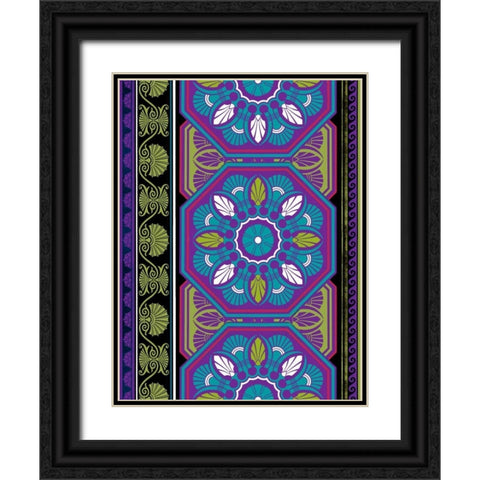 Patterns J2 Black Ornate Wood Framed Art Print with Double Matting by Grey, Jace