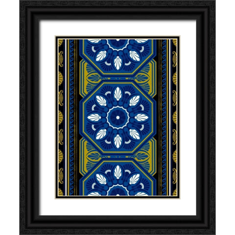 Patterns J4 Black Ornate Wood Framed Art Print with Double Matting by Grey, Jace