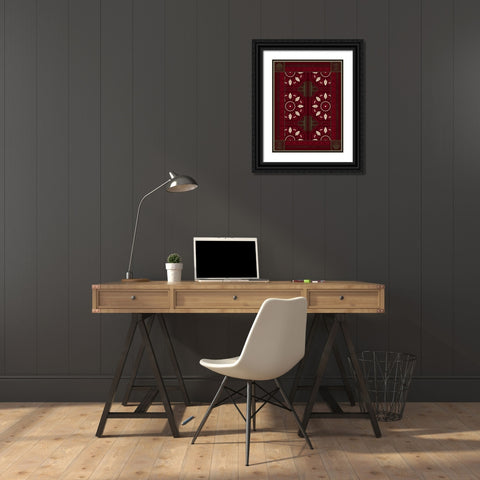 Patterns N Black Ornate Wood Framed Art Print with Double Matting by Grey, Jace