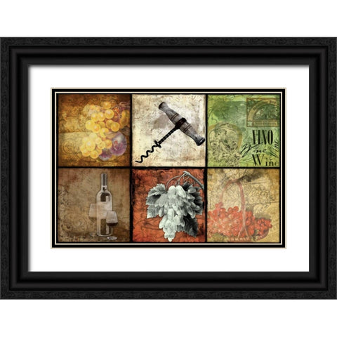 Wine Patch Black Ornate Wood Framed Art Print with Double Matting by Grey, Jace
