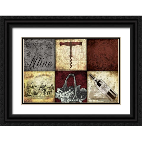 Wine Patch Black Ornate Wood Framed Art Print with Double Matting by Grey, Jace