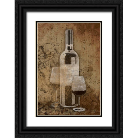 Wine Black Ornate Wood Framed Art Print with Double Matting by Grey, Jace