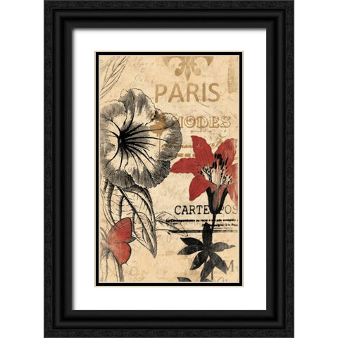 Paris B Black Ornate Wood Framed Art Print with Double Matting by Grey, Jace