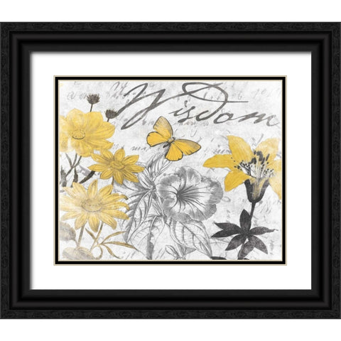 Wisdom Floral B Black Ornate Wood Framed Art Print with Double Matting by Grey, Jace
