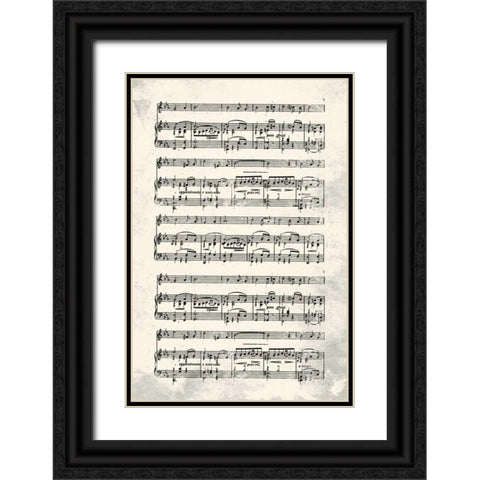 Music Sheet Cream Black Ornate Wood Framed Art Print with Double Matting by Grey, Jace