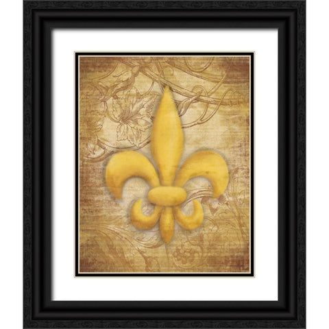 Fleur Delis Black Ornate Wood Framed Art Print with Double Matting by Grey, Jace