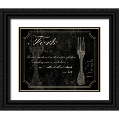 Fork Quote 2 Black Ornate Wood Framed Art Print with Double Matting by Grey, Jace