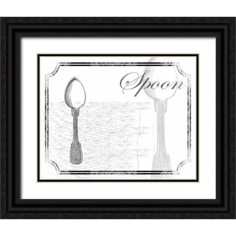 Simple Spoon Black Ornate Wood Framed Art Print with Double Matting by Grey, Jace