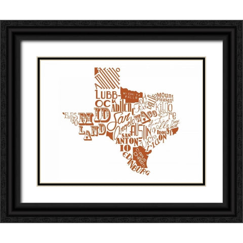 Texas Black Ornate Wood Framed Art Print with Double Matting by Grey, Jace