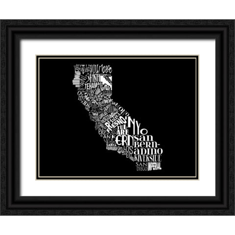 Cali 3 Black Ornate Wood Framed Art Print with Double Matting by Grey, Jace