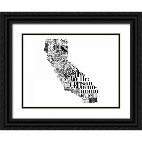 Cali Black Ornate Wood Framed Art Print with Double Matting by Grey, Jace