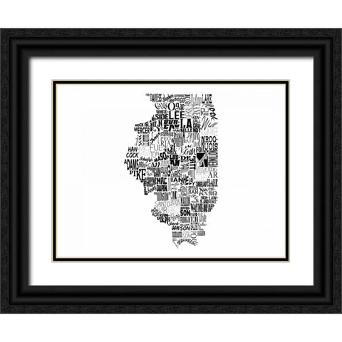Illinois Black Ornate Wood Framed Art Print with Double Matting by Grey, Jace