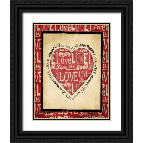 Love Black Ornate Wood Framed Art Print with Double Matting by Grey, Jace