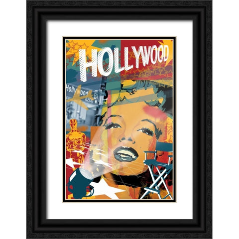 Marilyn Hollywood Black Ornate Wood Framed Art Print with Double Matting by Grey, Jace