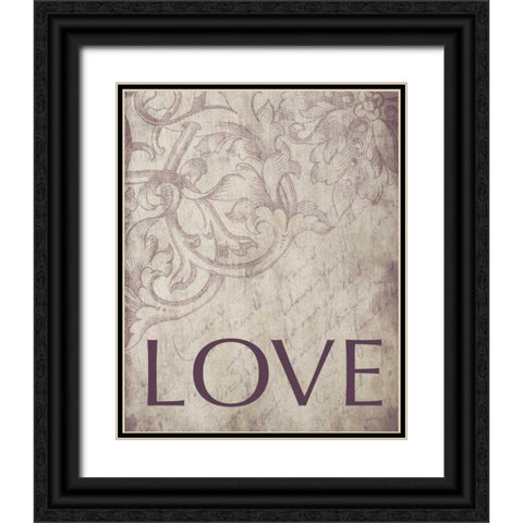 love Black Ornate Wood Framed Art Print with Double Matting by Grey, Jace