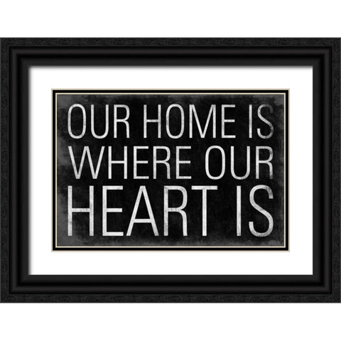 Heart Black Ornate Wood Framed Art Print with Double Matting by Grey, Jace