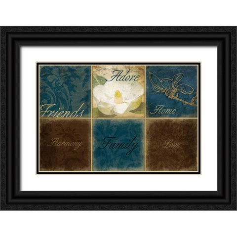 Blue Magnolia Inspirational Black Ornate Wood Framed Art Print with Double Matting by Grey, Jace