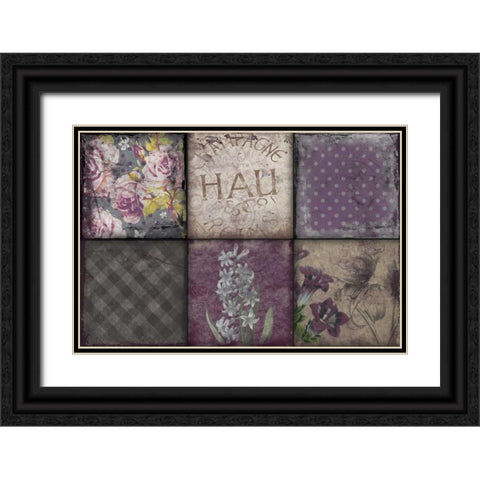 Florals Black Ornate Wood Framed Art Print with Double Matting by Grey, Jace