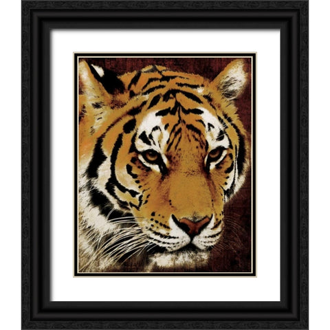 Tiger Black Ornate Wood Framed Art Print with Double Matting by Grey, Jace