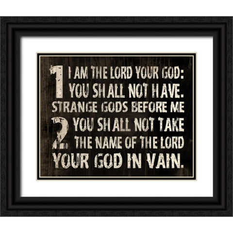 10 Commandments Black Ornate Wood Framed Art Print with Double Matting by Grey, Jace
