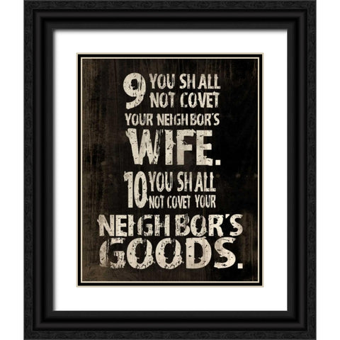 10 Commandments 2 Black Ornate Wood Framed Art Print with Double Matting by Grey, Jace